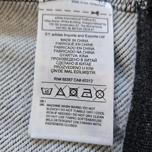 Adidas Neo Women's Grey/White/Aqua Stripped Trim Full Zip Hoodie Long Jacket S - Picture 7 of 10